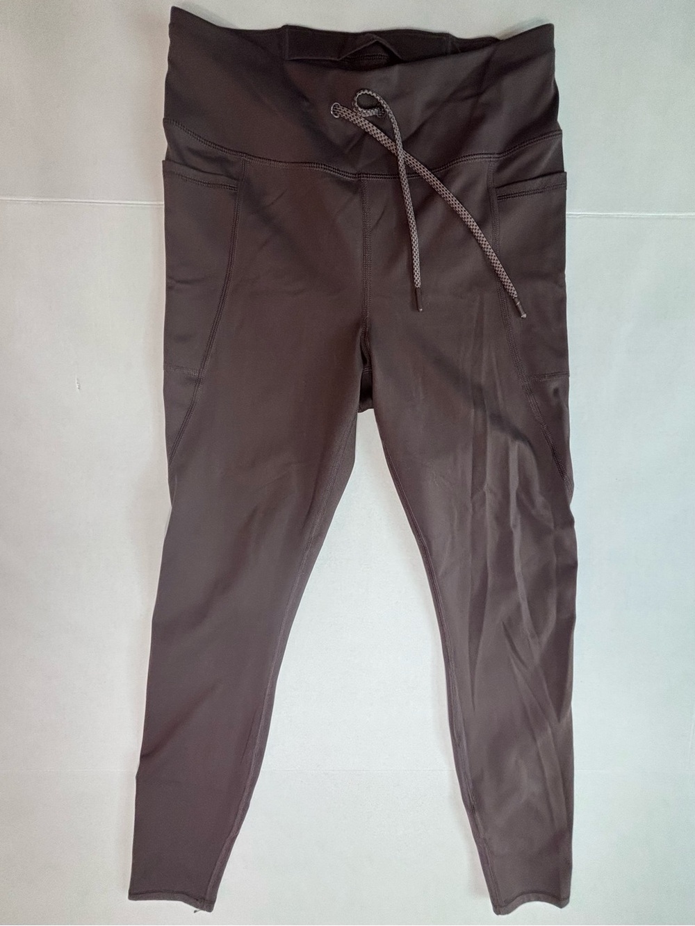 Yogalicious Brown High-Rise Drawstring Leggings with Pockets